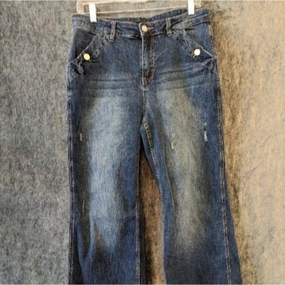Vintage Flamingo jeans womens straight leg size large 32 distressed high waist